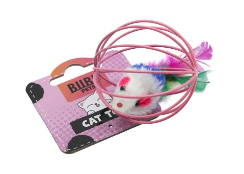 Bubu Pets kassilelu hiir metallvõrepallis 6cm assortii