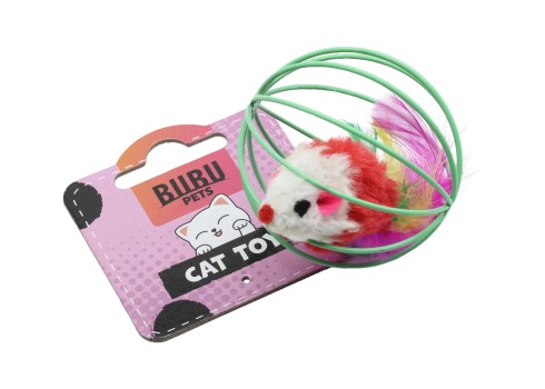 Bubu Pets kassilelu hiir metallvõrepallis 6cm assortii