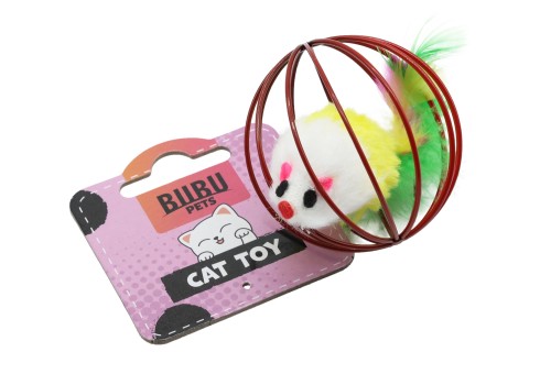 Bubu Pets kassilelu hiir metallvõrepallis 6cm assortii