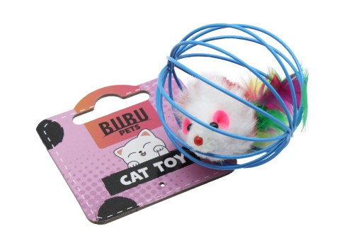 Bubu Pets kassilelu hiir metallvõrepallis 6cm assortii