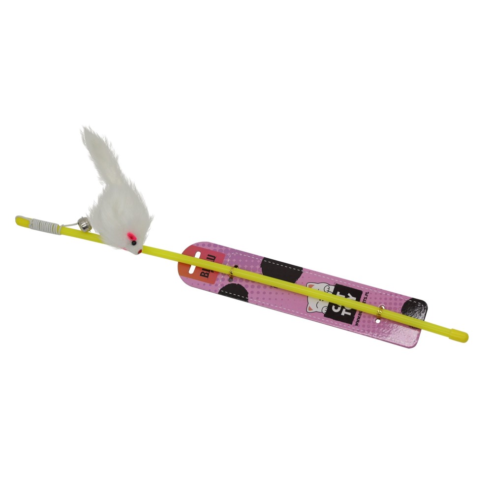 Bubu Pets kassiõng hiirega kummi otsas 47cm assortii