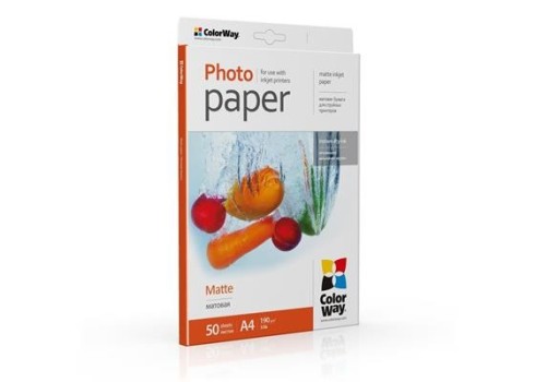 Fotopaber ColorWay A4, 190 g-m, 50 lehte, Matt