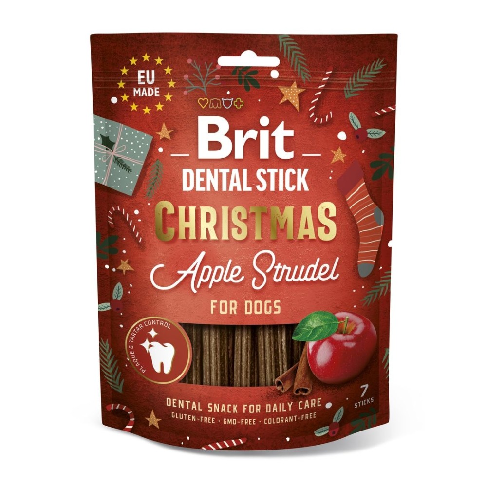 Brit Dental Stick Christmas närimispulgad koertele 7tk 250g