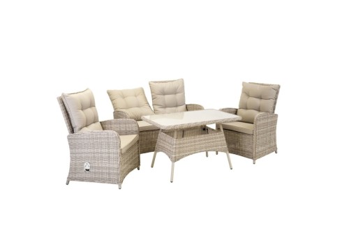 Aiamööblikomplekt EMERALD laud, diivan ja 2 tooli