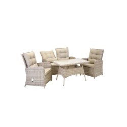 Aiamööblikomplekt EMERALD laud, diivan ja 2 tooli