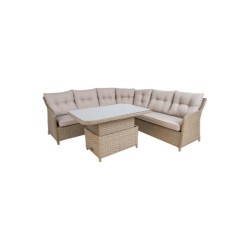 Aiamööblikomplekt PACIFIC laud, nurgadiivan