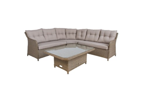 Aiamööblikomplekt PACIFIC laud, nurgadiivan