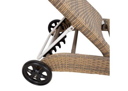 Lamamistool WICKER cappuccino, 73x196xH99cm