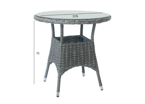 Laud WICKER D78xH75cm, tumepruun