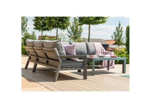 Aiamööblikomplekt TOMSON laud ja nurgadiivan, tumehall