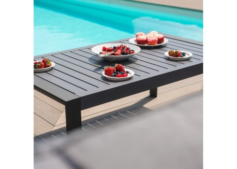 Aiamööblikomplekt TOMSON laud ja nurgadiivan, tumehall