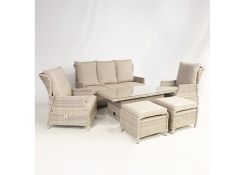 Aiamööblikomplekt BASEL laud, diivan, 2 tooli ja 2 tumbat