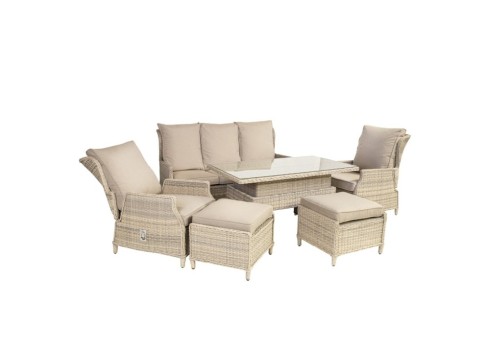 Aiamööblikomplekt BASEL laud, diivan, 2 tooli ja 2 tumbat