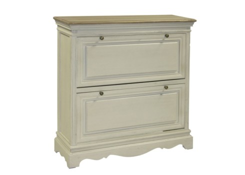 Jalatsikapp SAMIRA 92,5x32xH97cm, antiikvalge/naturaalne