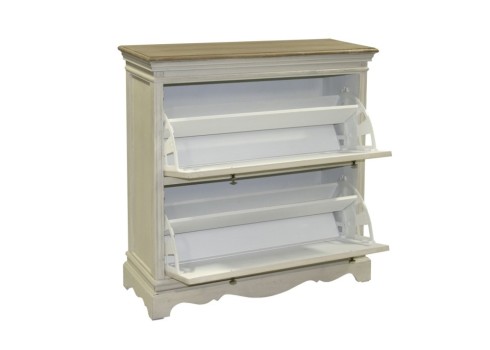 Jalatsikapp SAMIRA 92,5x32xH97cm, antiikvalge/naturaalne