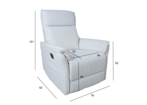 Tugitool GERRY manuaalne recliner, valge