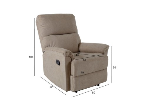 Tugitool GUSTAV manuaalne recliner, tumebeež