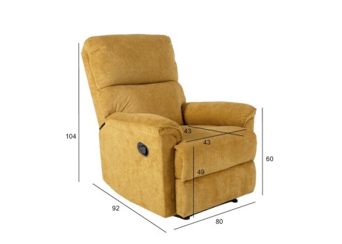 Tugitool GUSTAV manuaalne recliner, kollane
