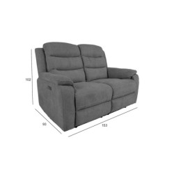 Diivan MIMI 2-kohaline elektriline recliner 153x93xH102cm, hall