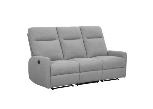 Diivan KATY 3-kohaline elektriline recliner, helehall