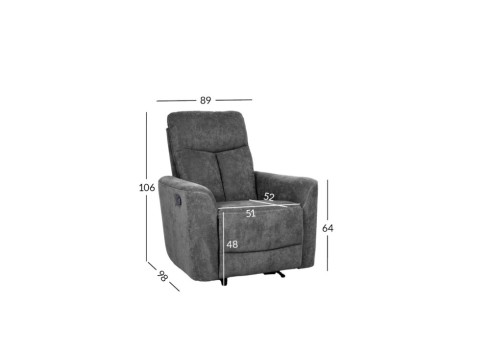 Tugitool GEMMA manuaalne recliner, hall