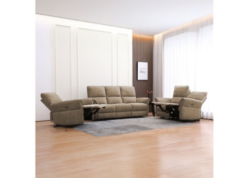 Diivan DAMIKA 2-kohaline elektriline recliner, helepruun