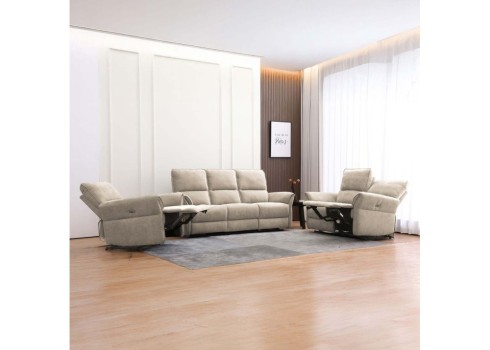 Diivan DAMIKA 2-kohaline elektriline recliner, helepruun