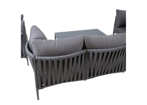 Aiamööblikomplekt BREMEN laud, diivan, 2 tooli, hall