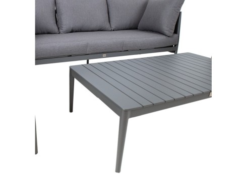 Aiamööblikomplekt BREMEN laud, diivan, 2 tooli, hall