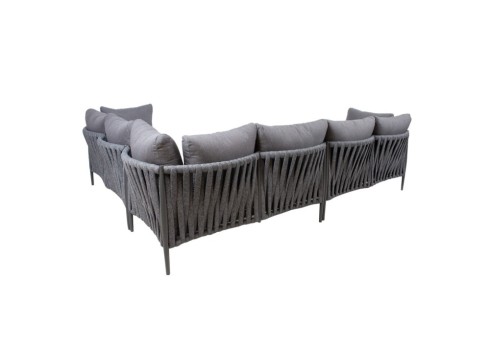 Aiamööblikomplekt BREMEN laud, nurgadiivan, hall