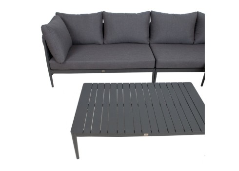 Aiamööblikomplekt BREMEN laud, nurgadiivan, hall