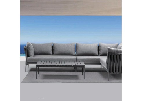 Aiamööblikomplekt BREMEN laud, nurgadiivan, hall