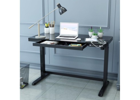 Töölaud ERGO 1-mootoriga 120x60xH72-121cm, must