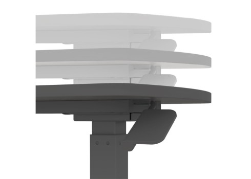 Töölaud ERGO ühe jalaga 70x40xH67,5-106cm, must