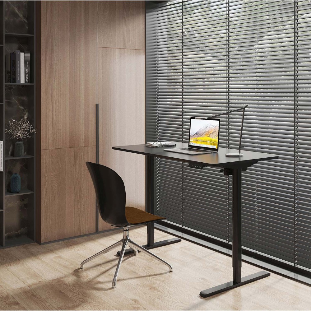 Töölaud ERGO LIGHT 1-mootoriga 120x60xH72,5-117,5cm, must