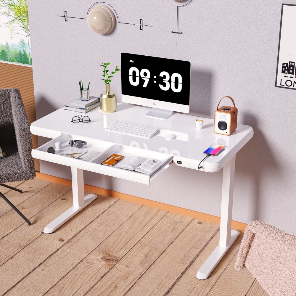 Töölaud ERGO FIT 1-mootoriga 122x62xH73,5-118cm, valge