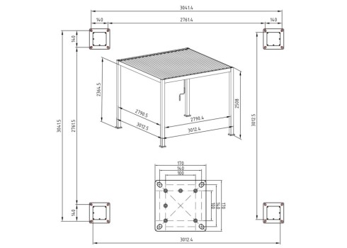 Varikatus MIRADOR-111 3x3m, tumehall