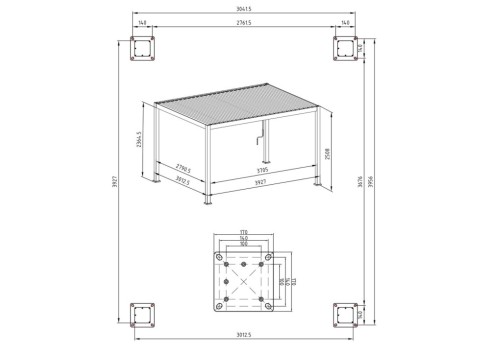 Varikatus MIRADOR-111 3x4m, tumehall