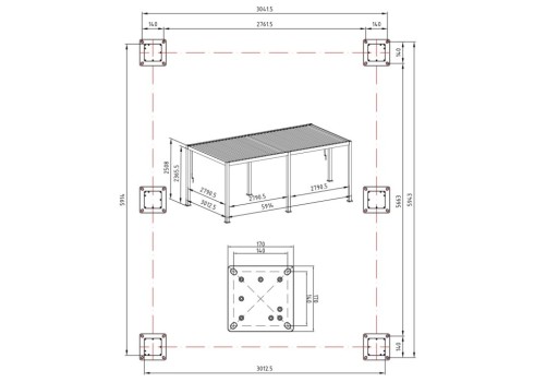 Varikatus MIRADOR-111 3x6m, tumehall