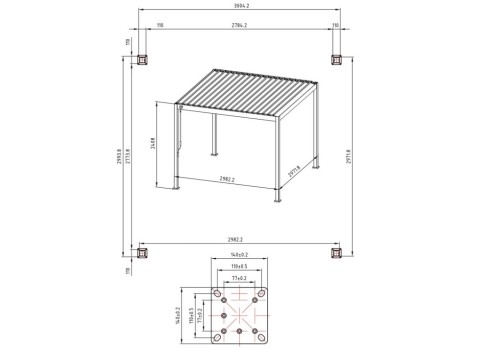 Varikatus MIRADOR-88 3x3m, tumehall
