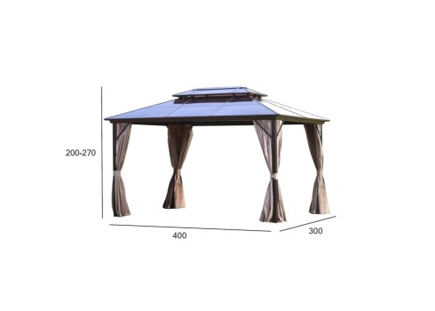 Varikatus SUNSET 3x4xH2-2,7m, pruun-taupe