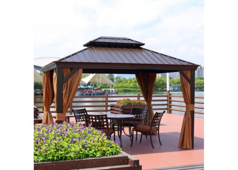 Varikatus SUNSET 3,65x4,85xH2-2,7m, pruun/beež