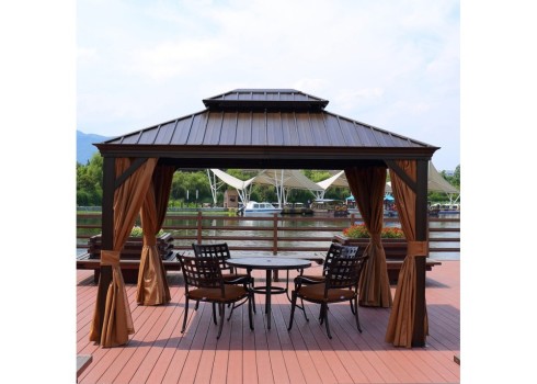 Varikatus SUNSET 3,65x4,85xH2-2,7m, pruun/beež