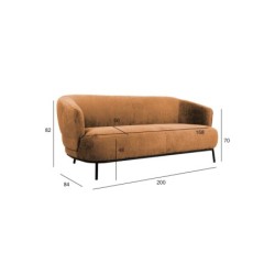 Diivan GEMALA 2,5 kohaline, oranž