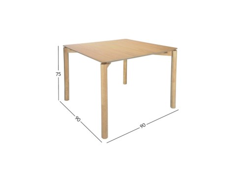Söögilaud GARDENIA 90x90xH75cm, tamm