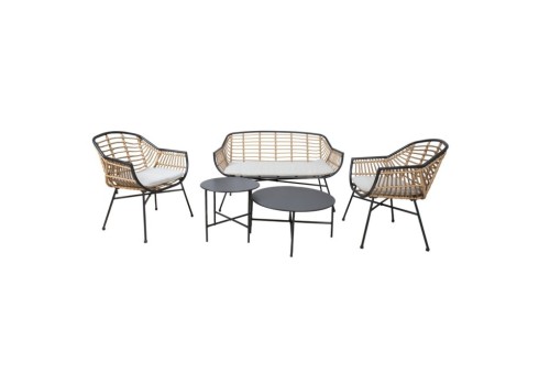 Aiamööblikomplekt LUNDE diivan, 2 tooli ja 2 lauda