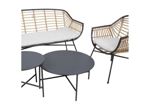 Aiamööblikomplekt LUNDE diivan, 2 tooli ja 2 lauda