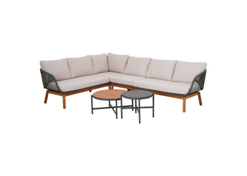 Aiamööblikomplekt TUXEDO nurgadiivan ja 2 lauda