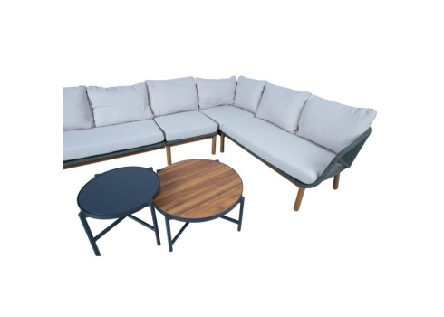 Aiamööblikomplekt TUXEDO nurgadiivan ja 2 lauda