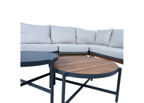 Aiamööblikomplekt TUXEDO nurgadiivan ja 2 lauda